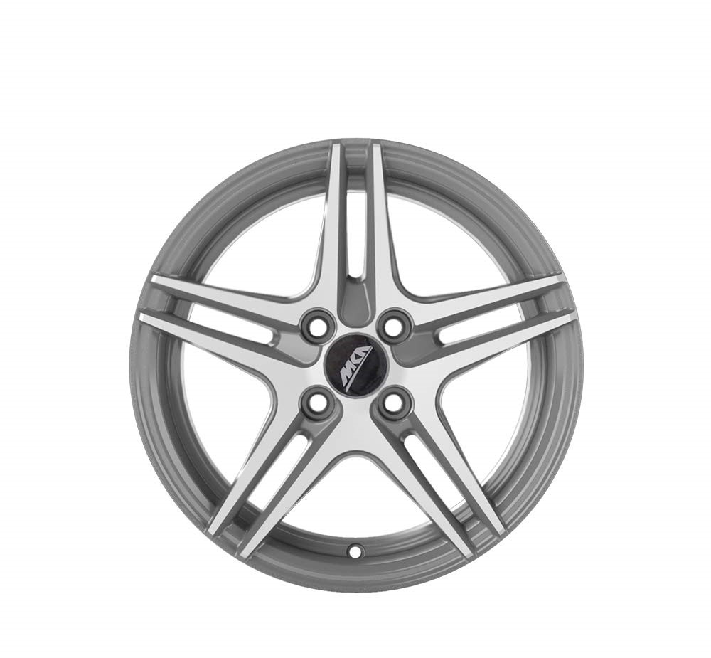 Uno Minda W1D052-000M00 Sharp Alloy Wheel 14 Inch, Diamond Cut, Gun Metal Machined, 4 Holes